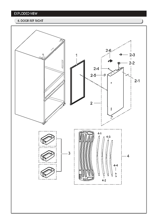 Refrigerator Right Door Parts