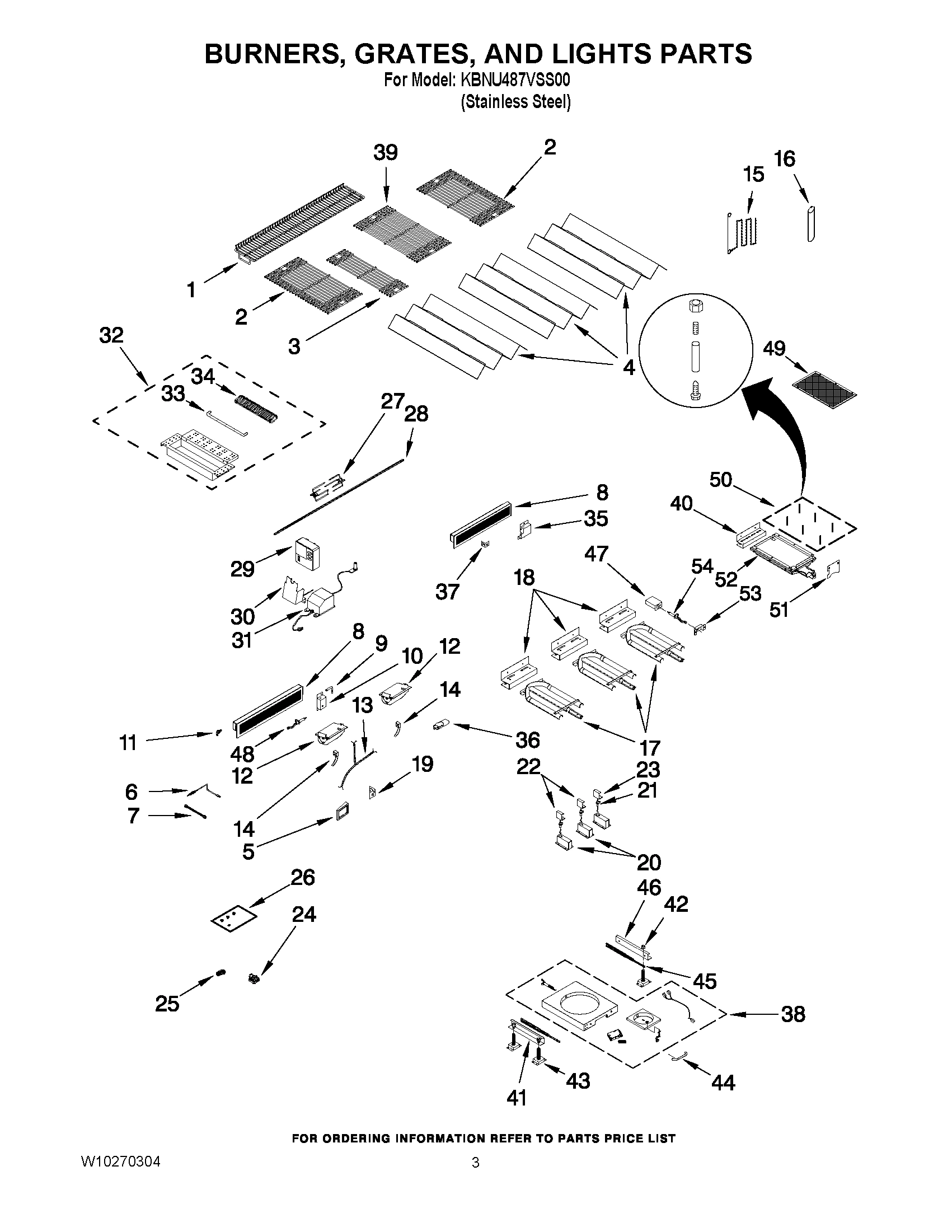 02 - BURNERS, GRATES, AND LIGHTS PARTS