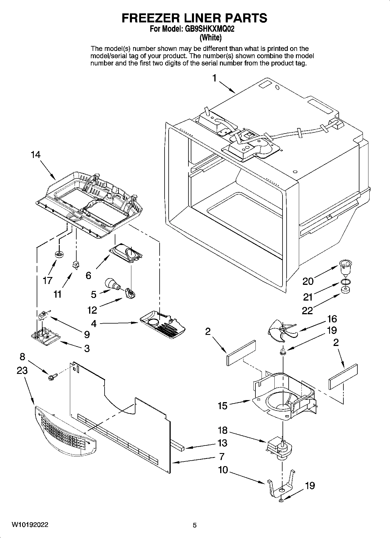 03 - FREEZER LINER PARTS