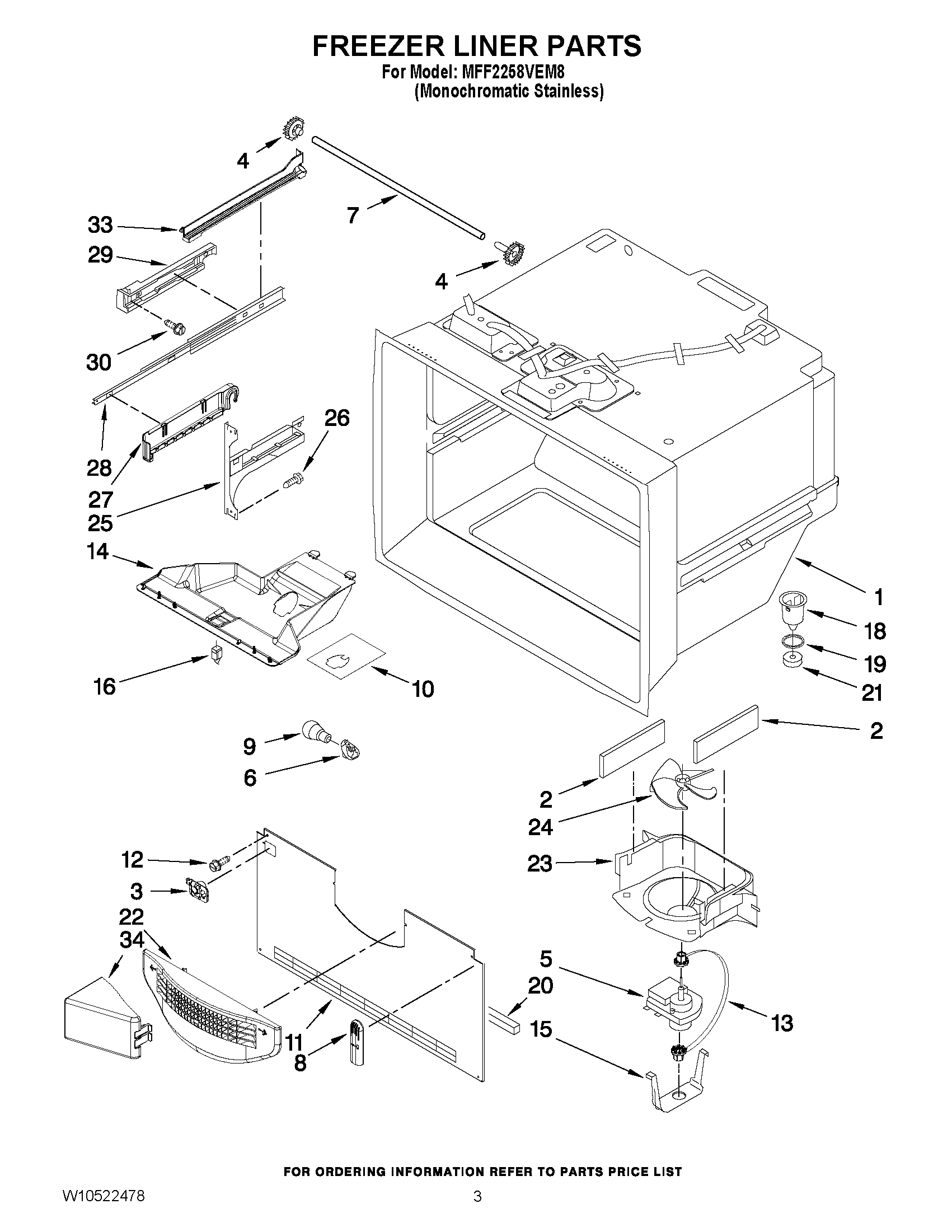 02 - FREEZER LINER PARTS