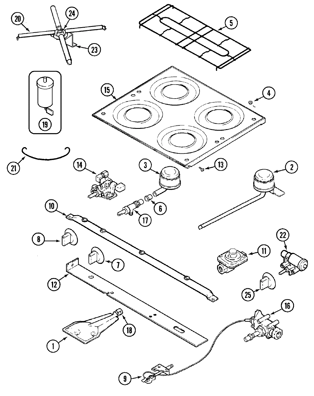03 - TOP & BURNER ASSEMBLY