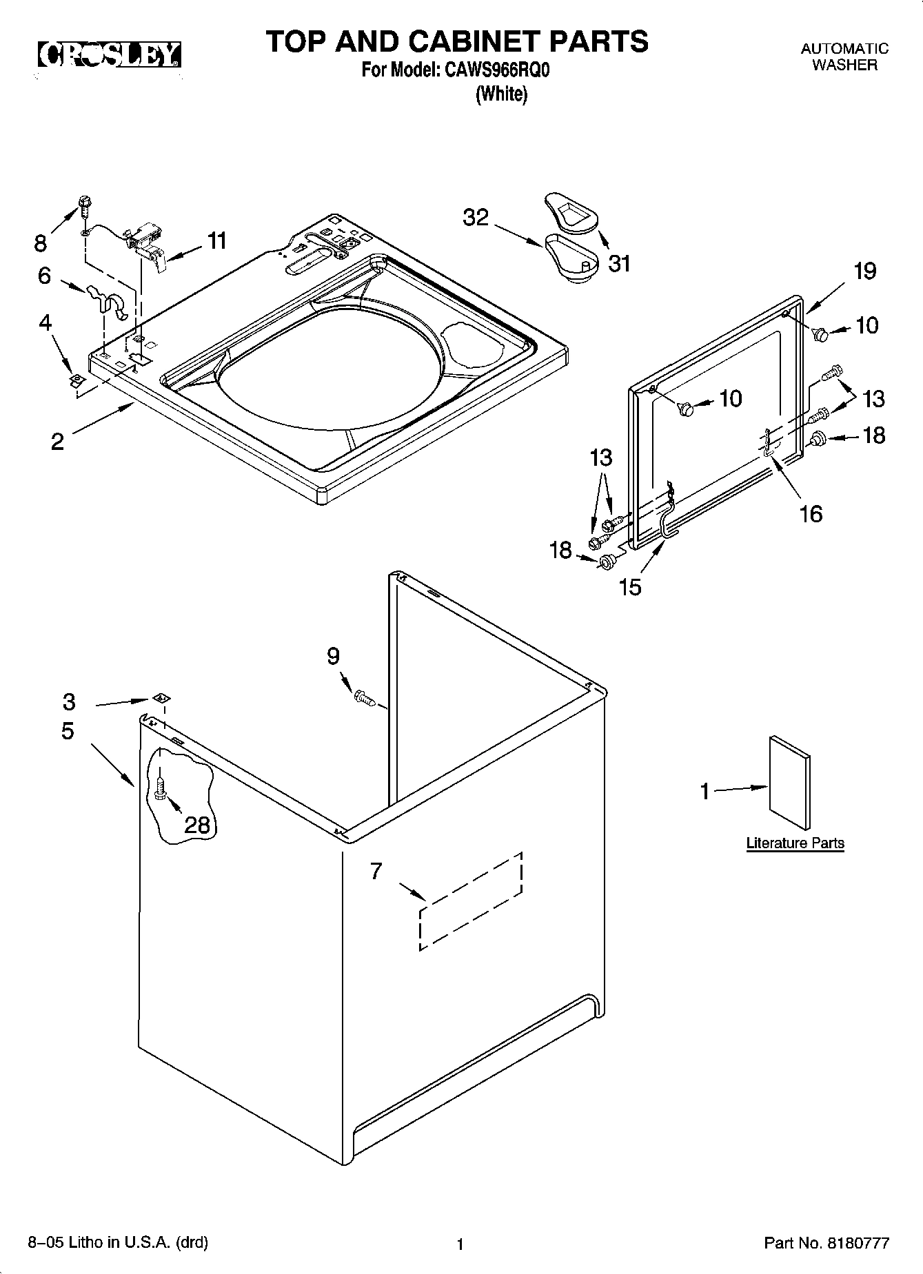 01 - TOP AND CABINET PARTS