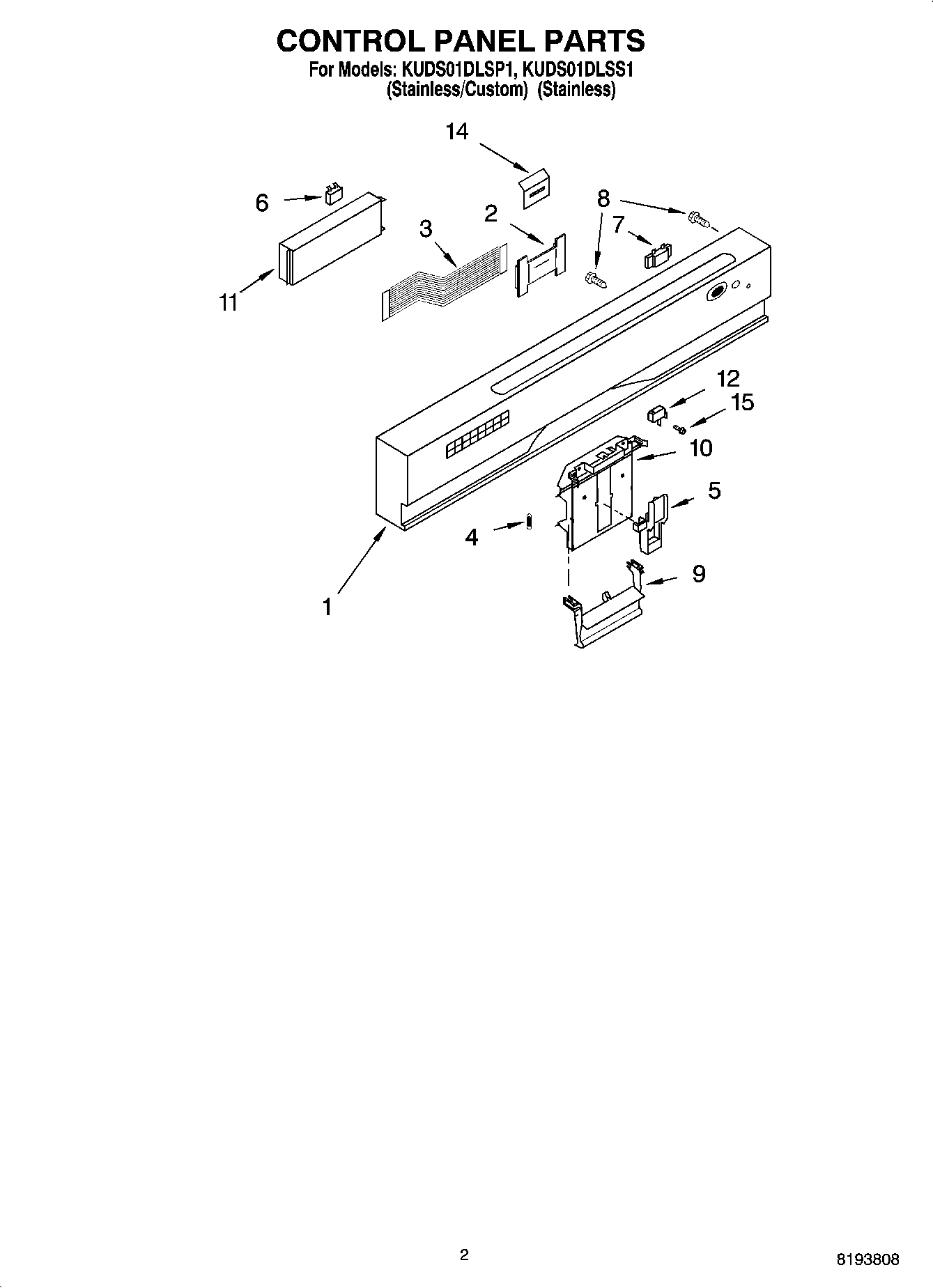 02 - CONTROL PANEL PARTS