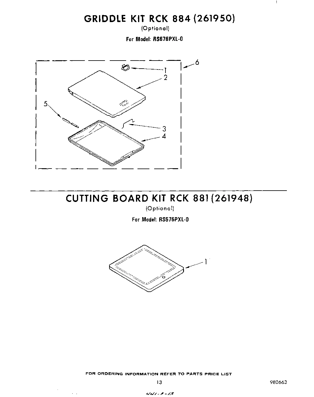 10 - GRIDDLE KIT RCK 884 , CUTTING BOAR