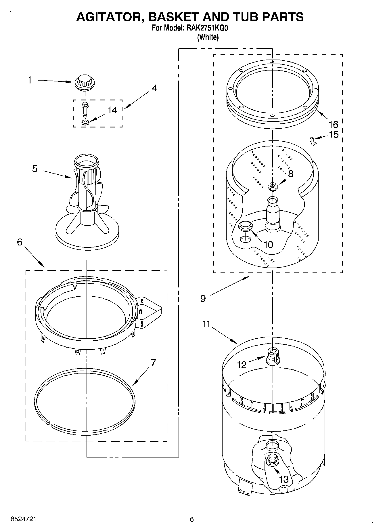 04 - AGITATOR, BASKET AND TUB
