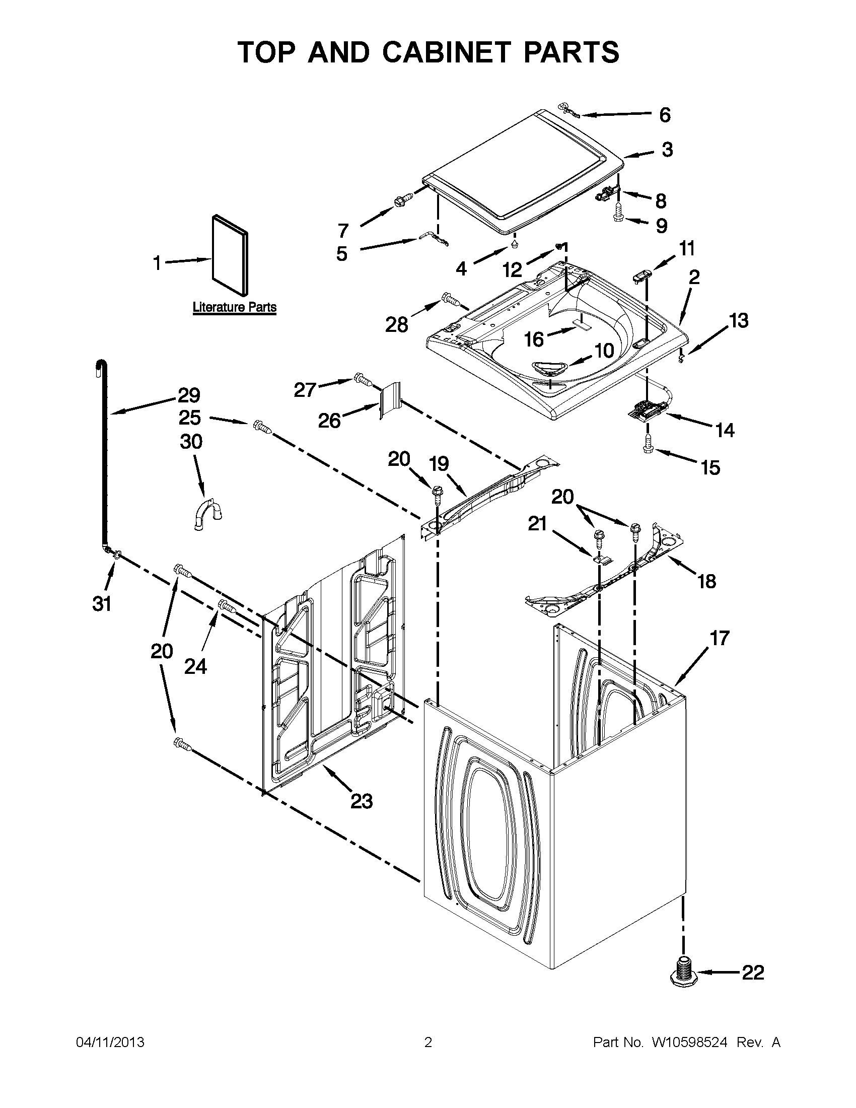 01 - TOP AND CABINET PARTS