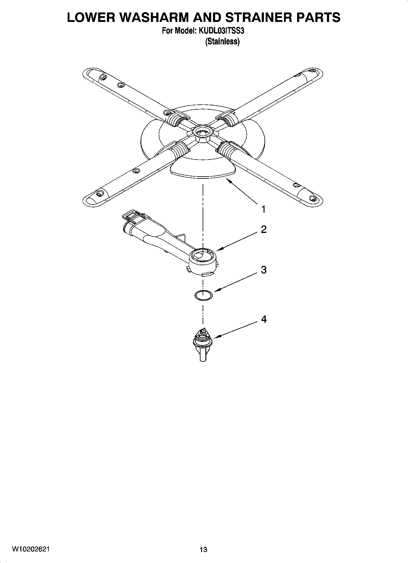 11 - LOWER WASHARM AND STRAINER PARTS, OPTIONAL PARTS (NOT INCLUDED)