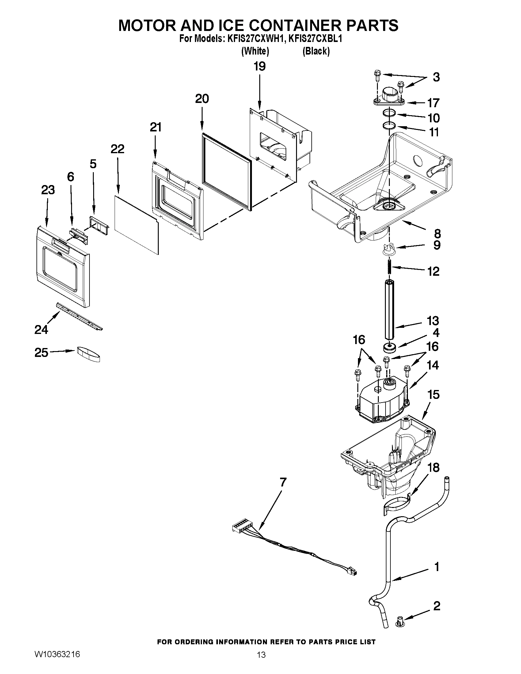 07 - MOTOR AND ICE CONTAINER PARTS