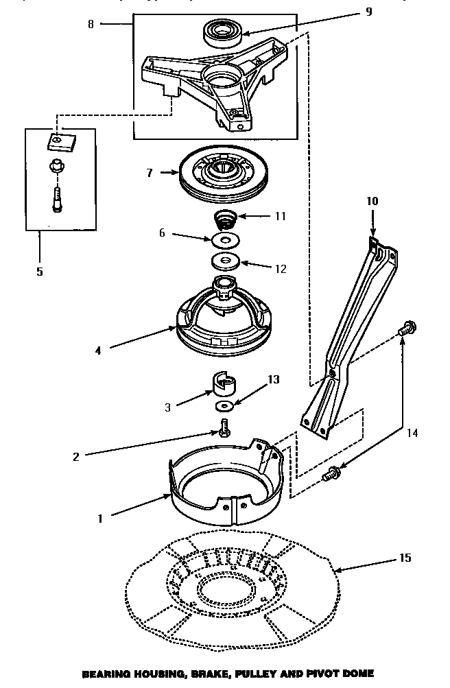 03 - BRG HSG/BRAKE/PULLEY & PIVOT DOME