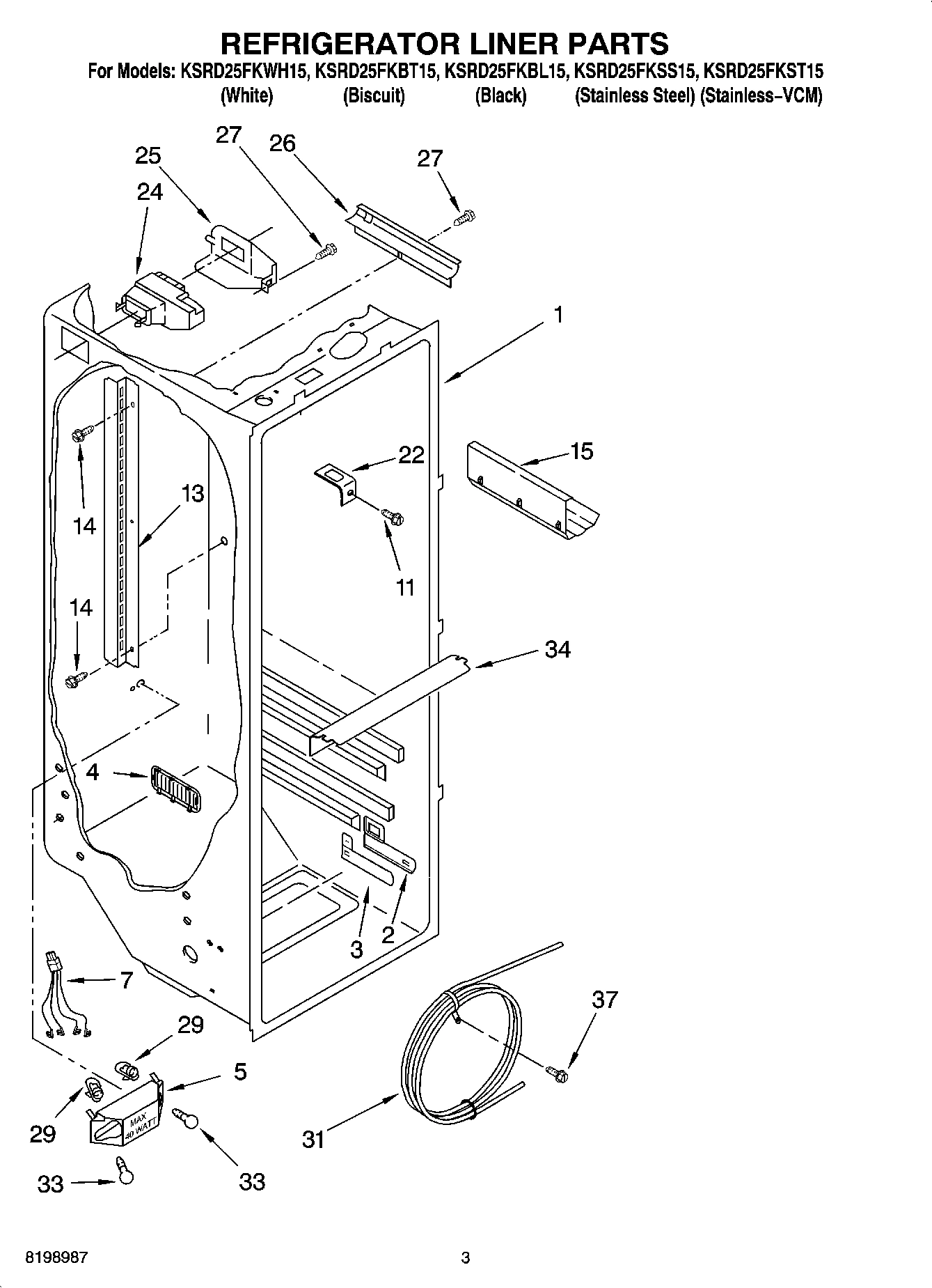 02 - REFRIGERATOR LINER PARTS