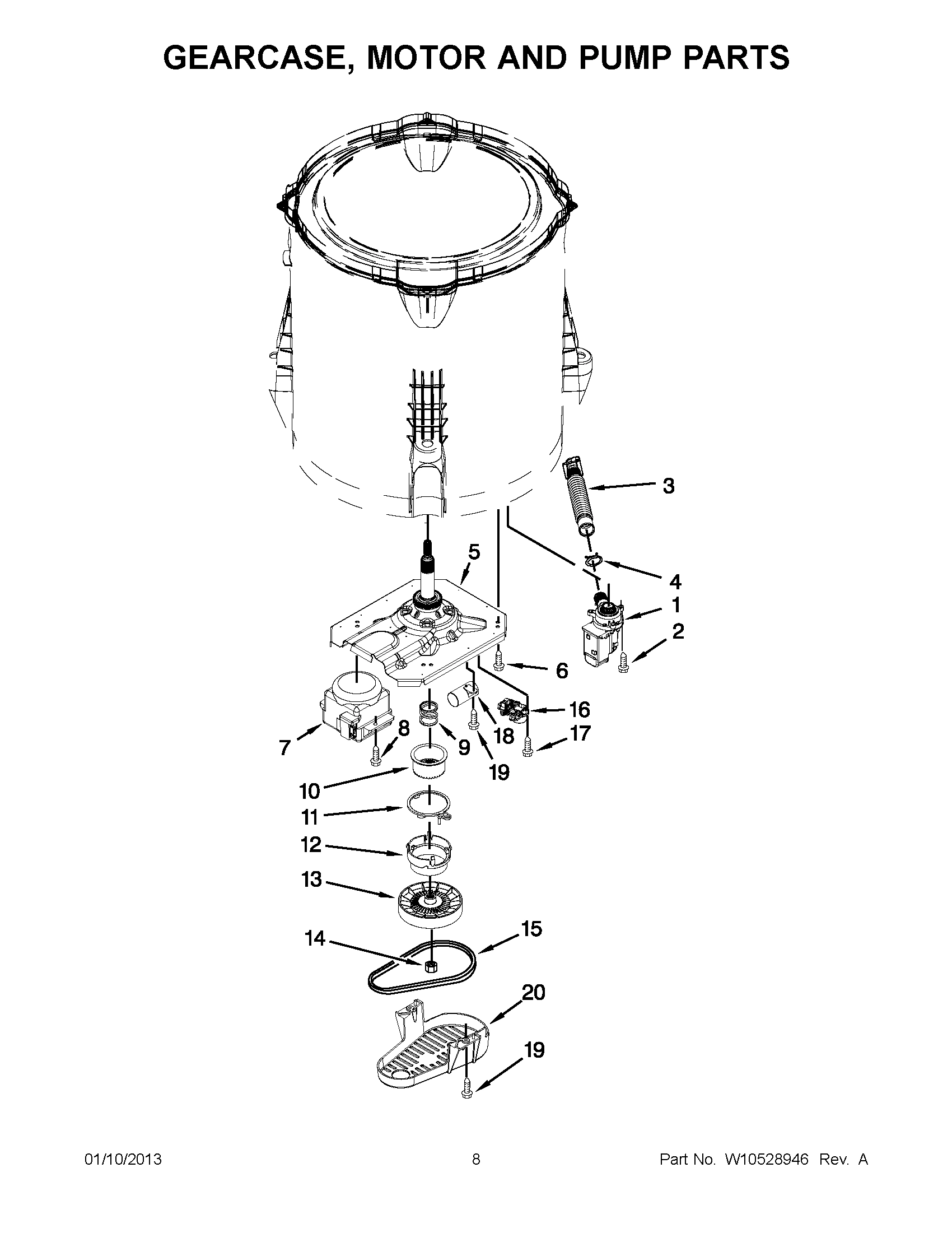 04 - GEARCASE, MOTOR AND PUMP PARTS