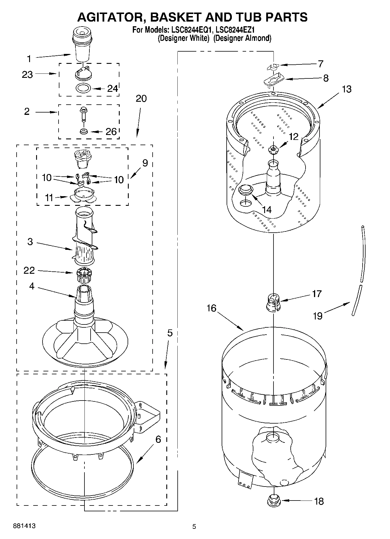 03 - AGITATOR, BASKET AND TUB