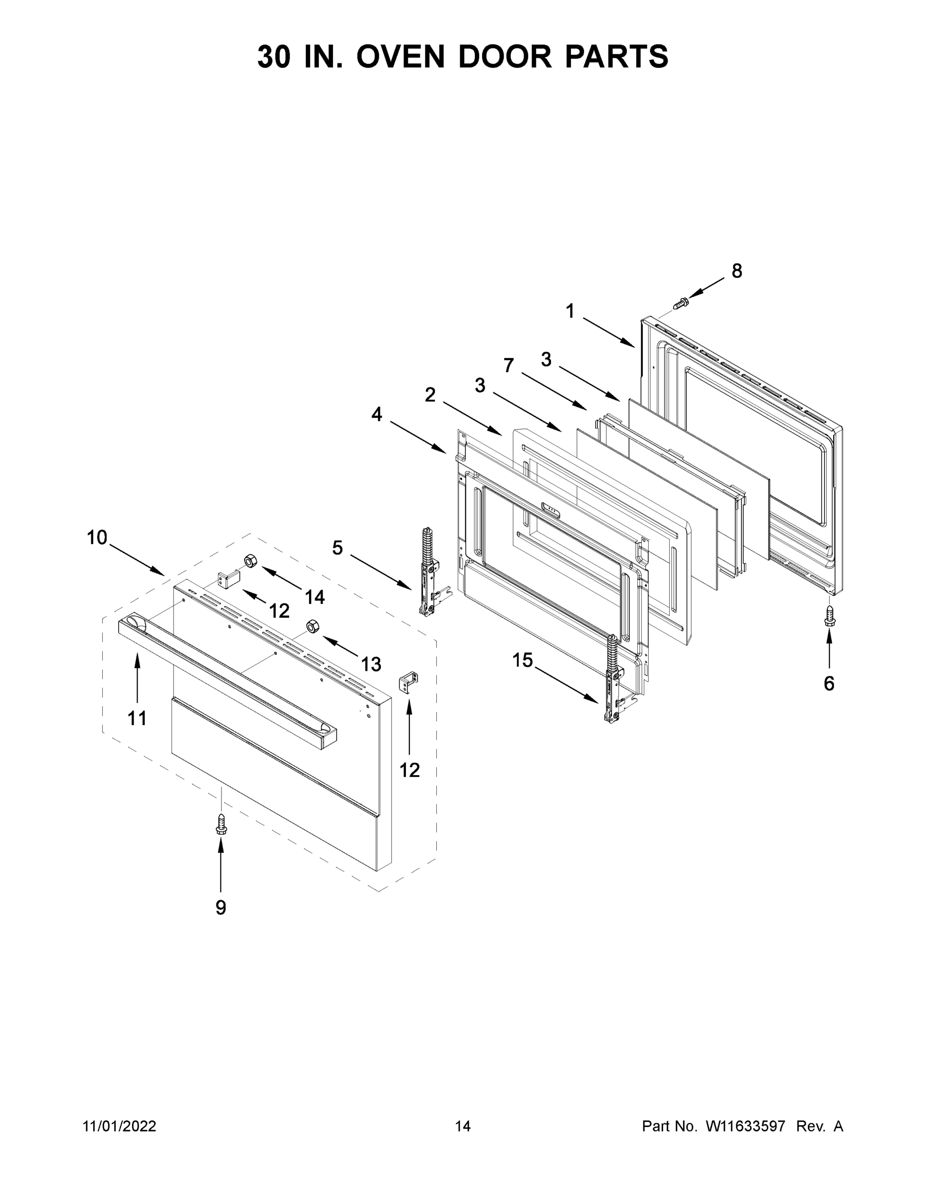 08 - 30 IN. OVEN DOOR PARTS