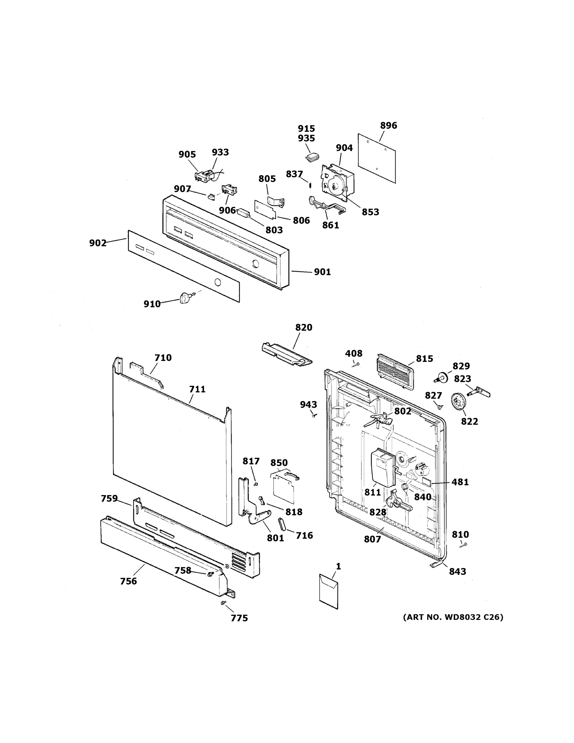 ESCUTCHEON & DOOR ASSEMBLY