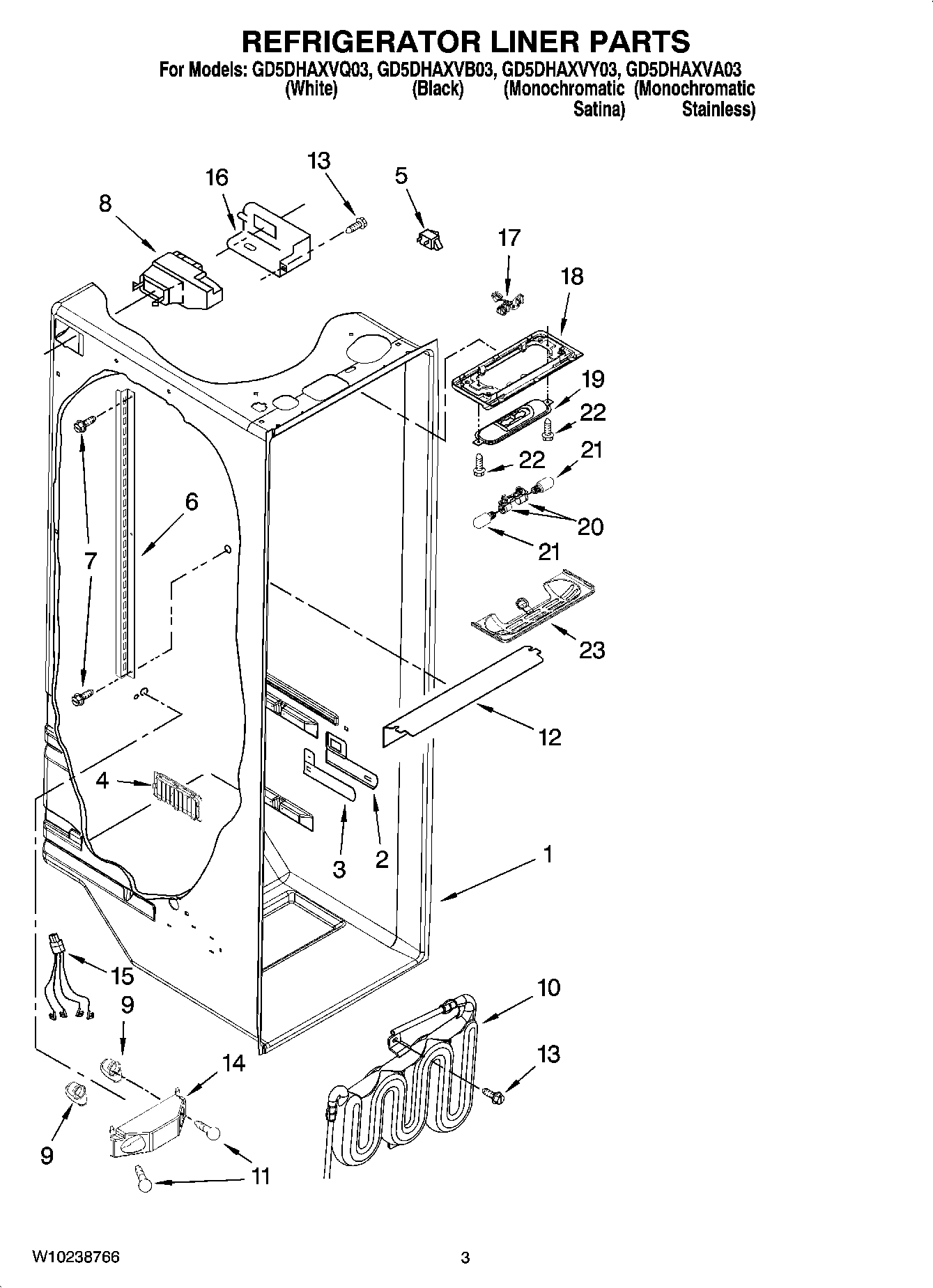 02 - REFRIGERATOR LINER PARTS