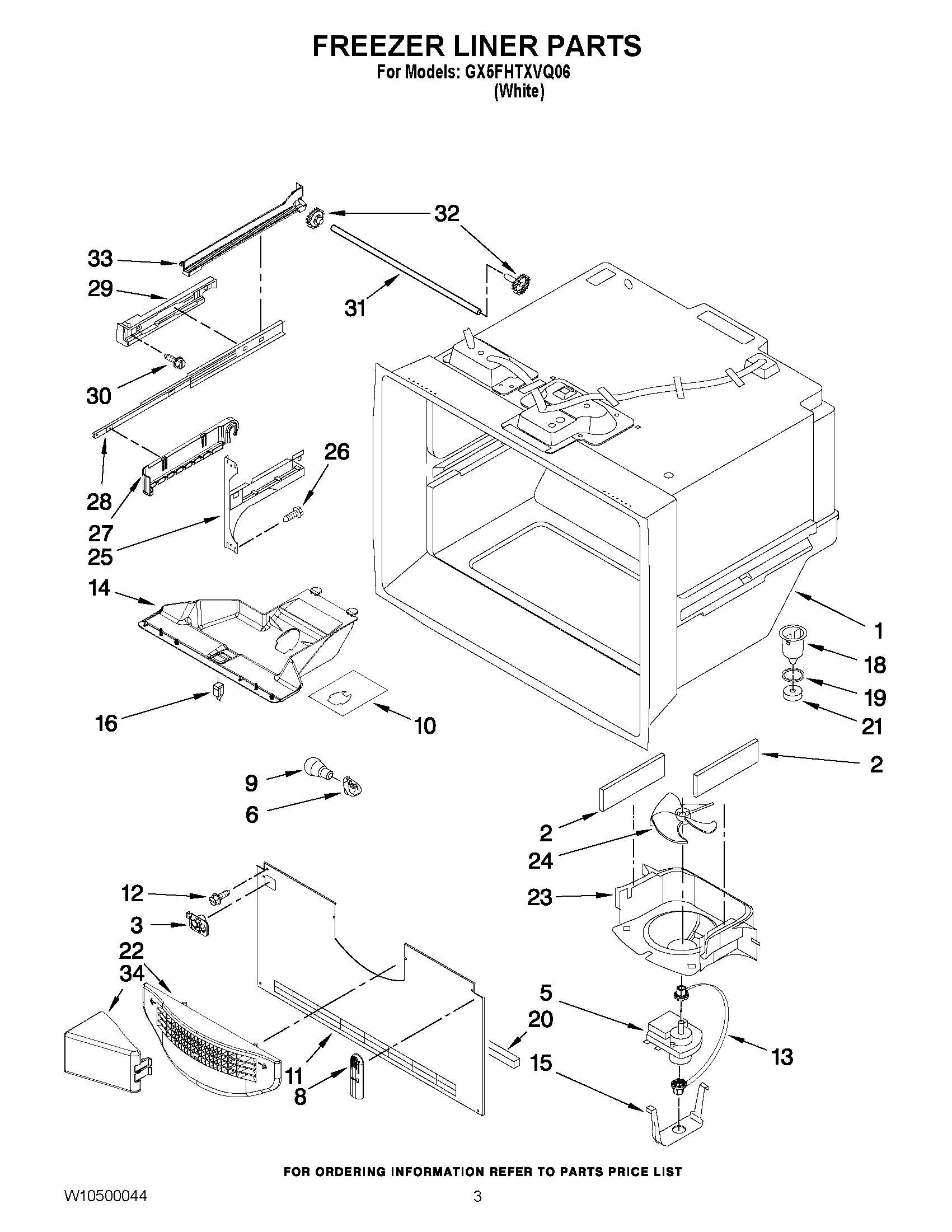 02 - FREEZER LINER PARTS