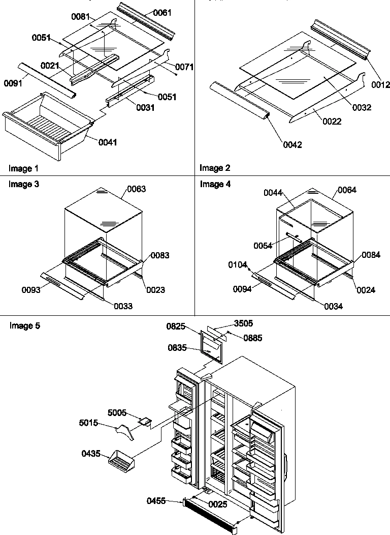 12 - SHELVES, DELI, CRISPER ASSY & TOE GRILLE