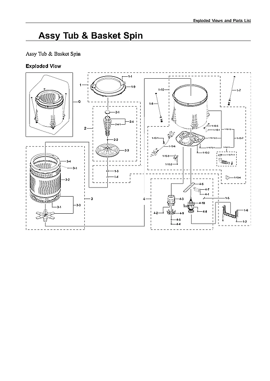TUB & BASKET SPIN ASSY
