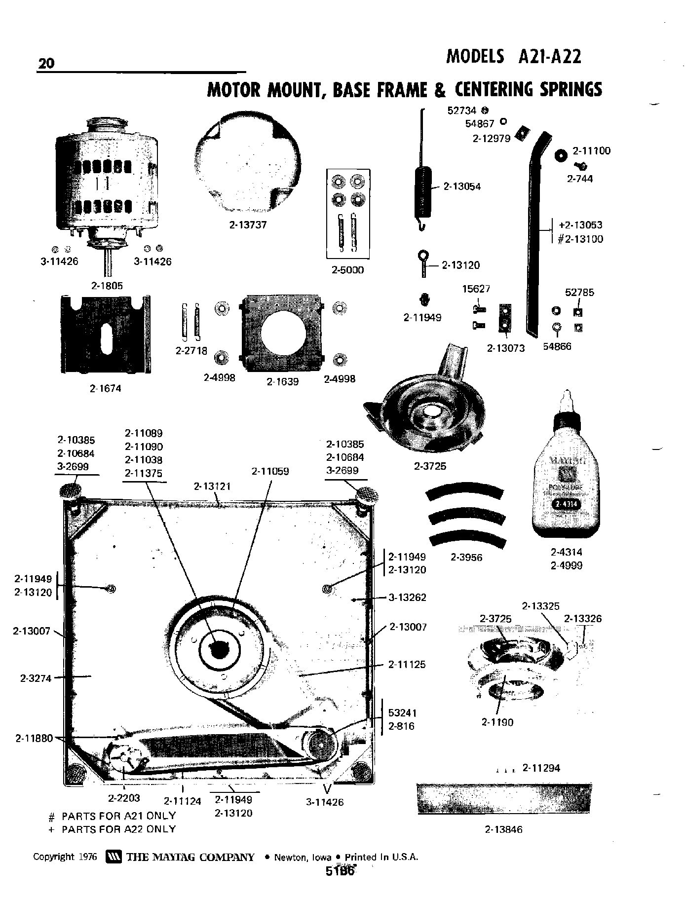 08 - MOTOR MOUNT, BASE FRAME & CENTERING SPRS