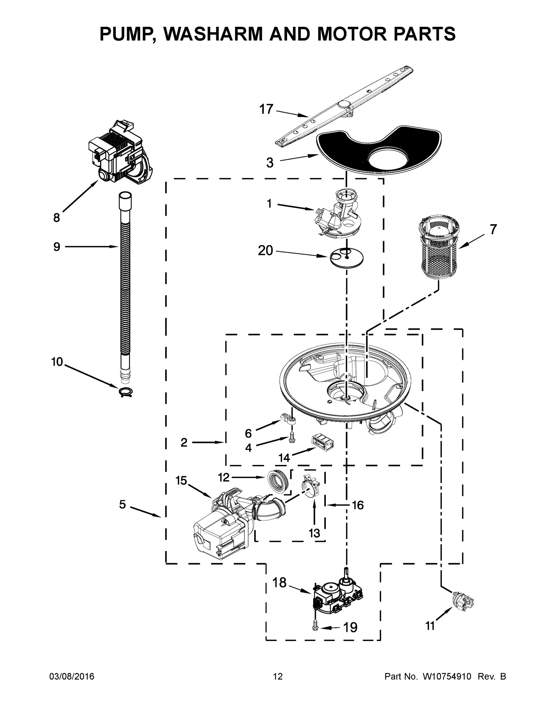 07 - PUMP, WASHARM AND MOTOR PARTS