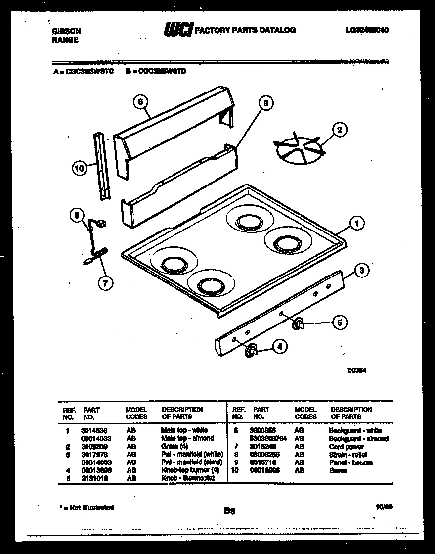 02 - BACKGUARD AND COOKTOP PARTS