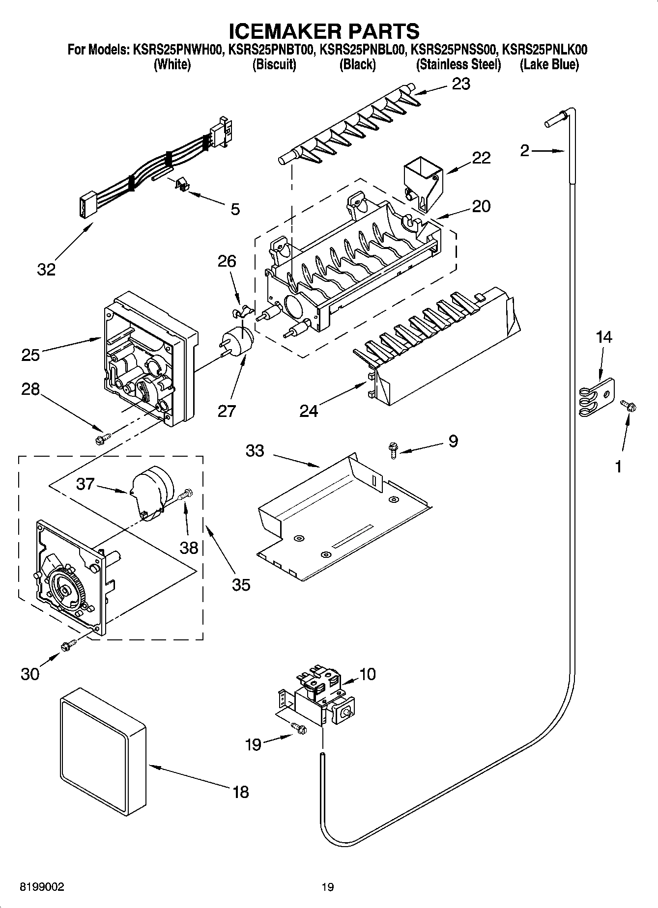 12 - ICEMAKER PARTS, PARTS NOT ILLUSTRATED