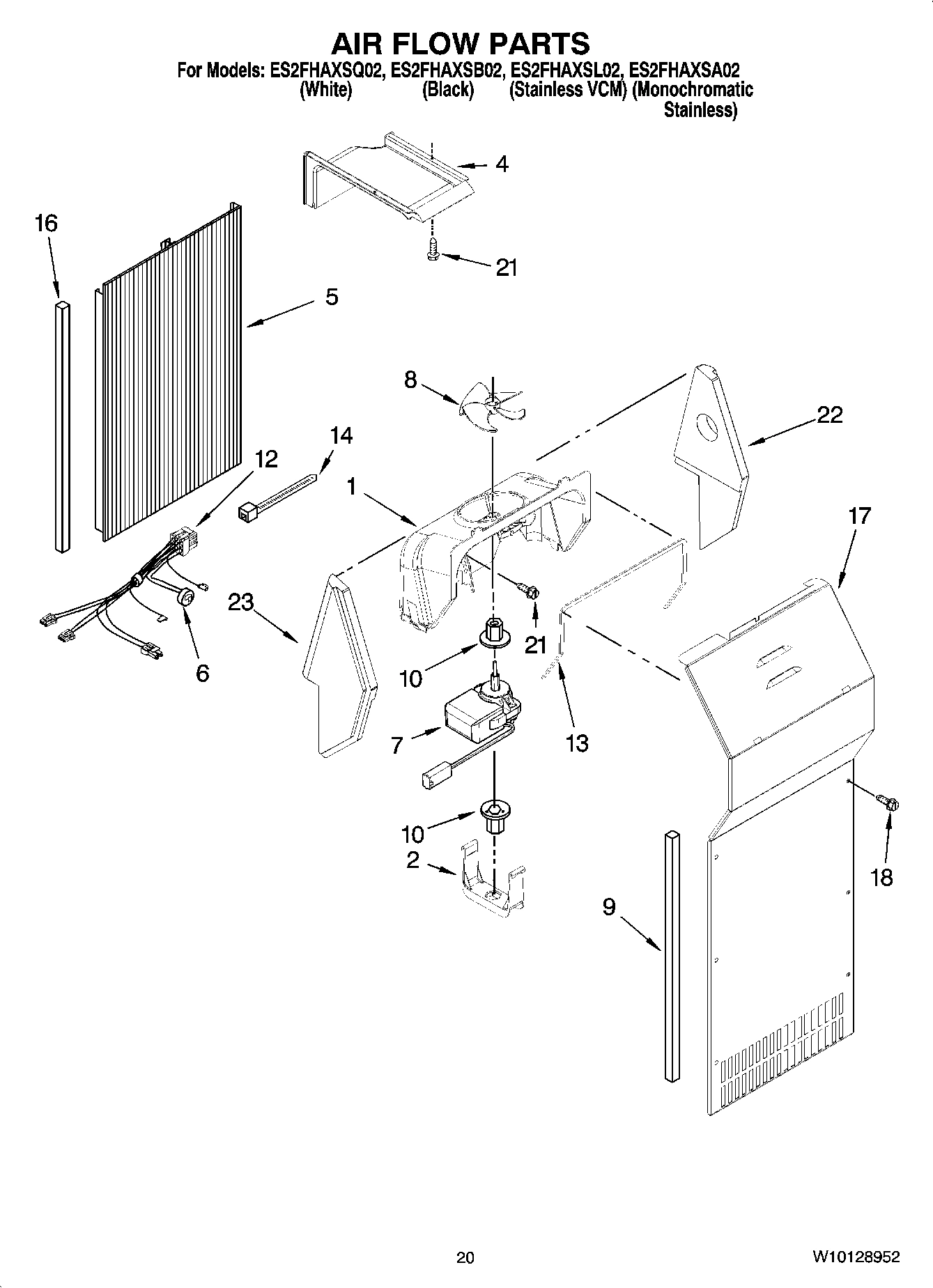 12 - AIR FLOW PARTS, OPTIONAL PARTS (NOT INCLUDED)
