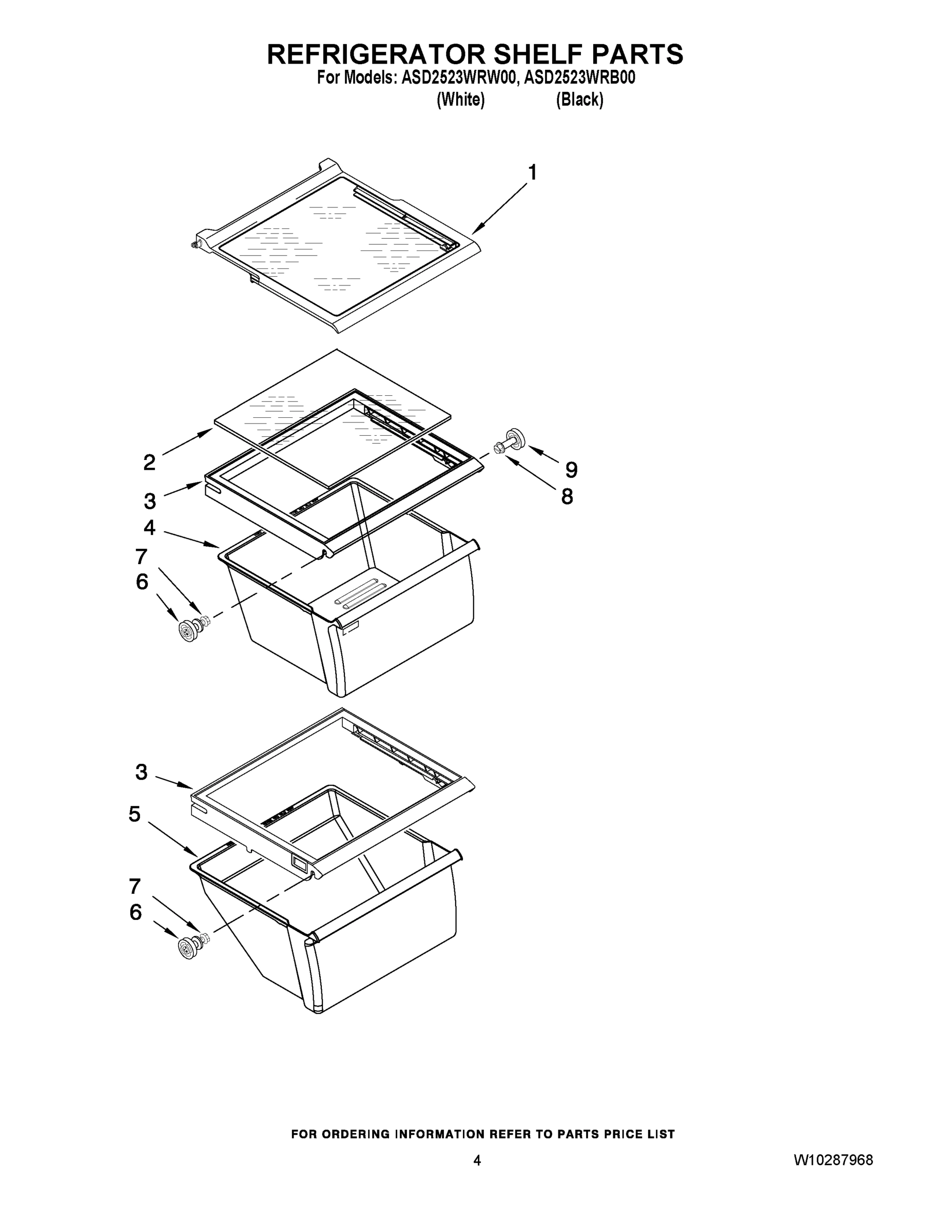 03 - REFRIGERATOR SHELF PARTS