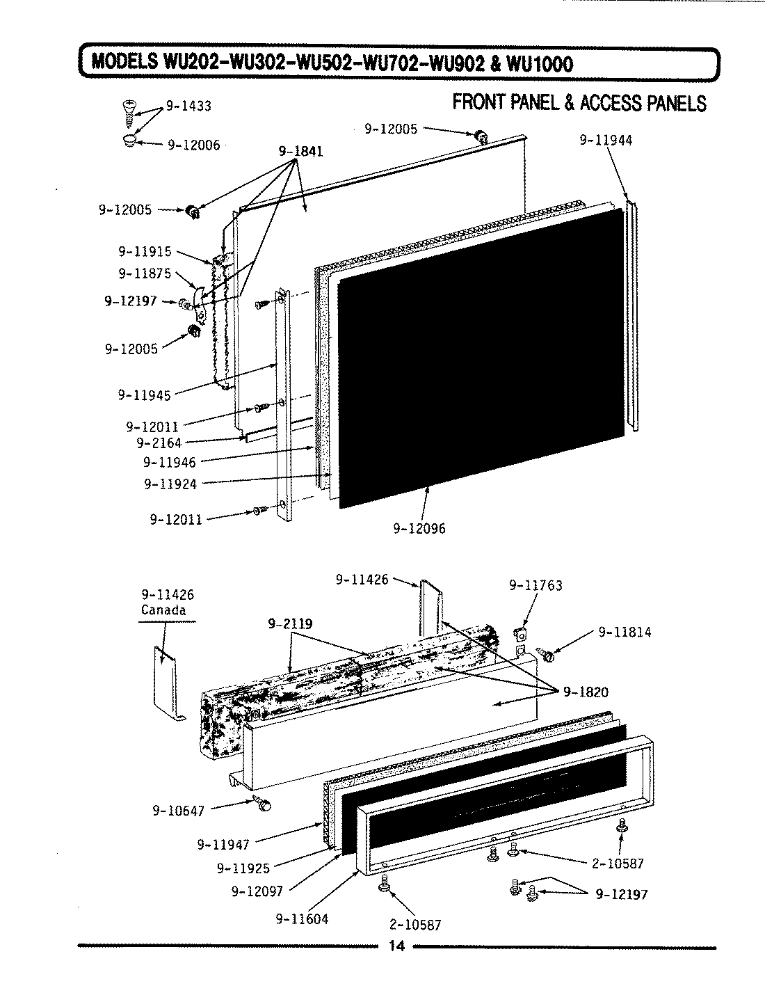 08 - FRONT PANEL & ACCESS PANELS (WU502)