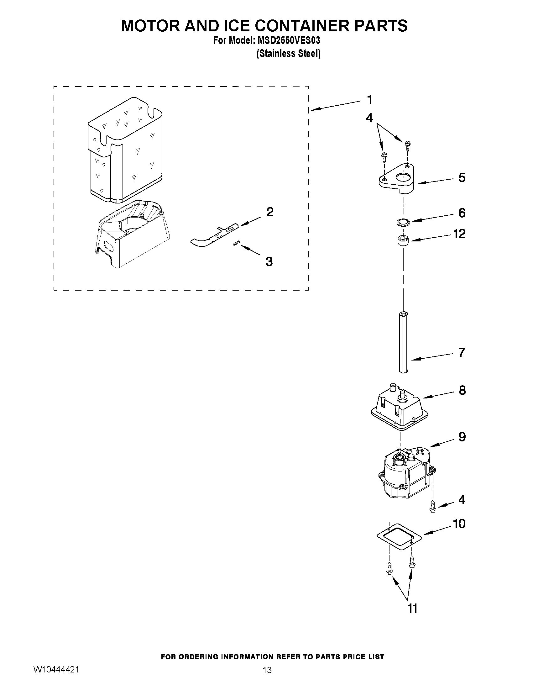 08 - MOTOR AND ICE CONTAINER PARTS