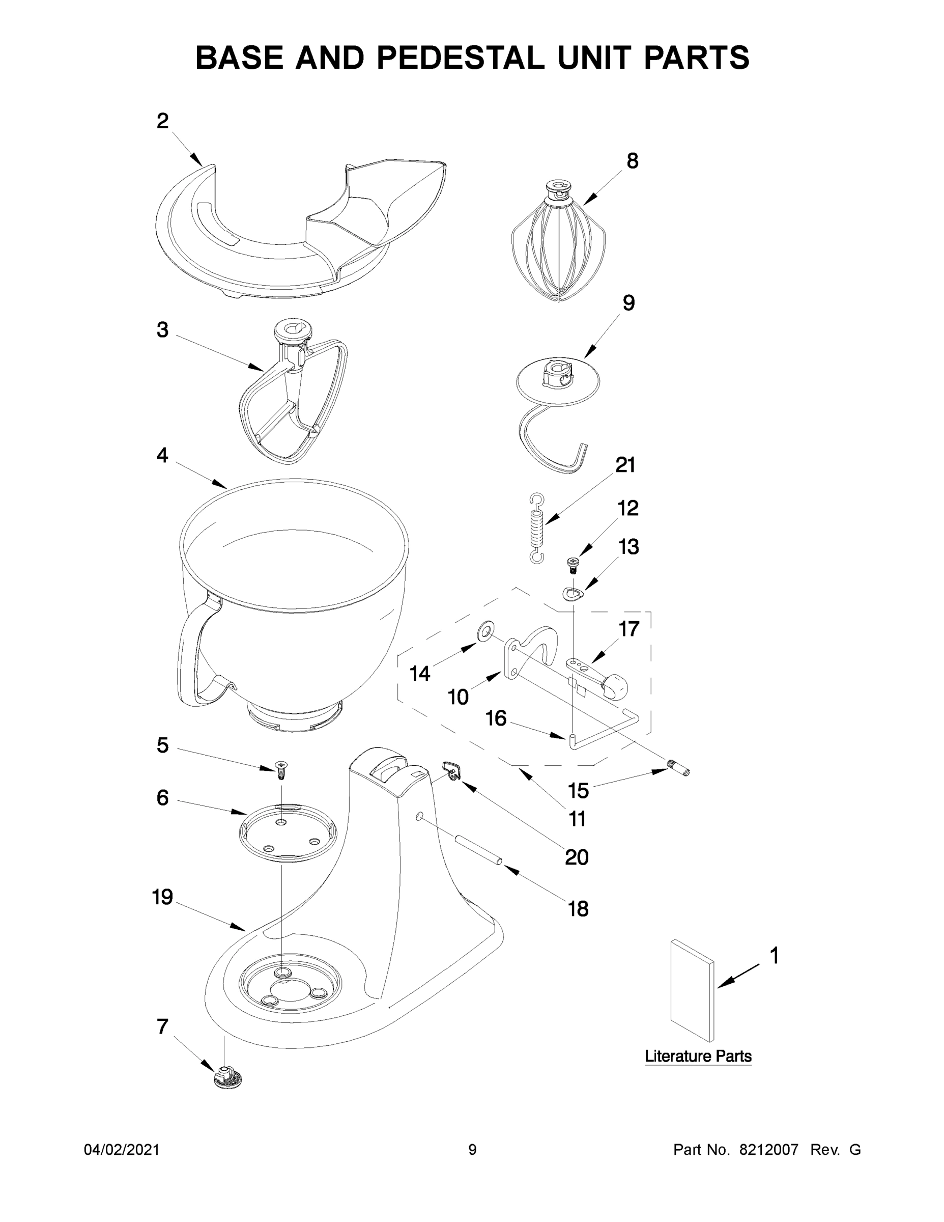 05 - BASE AND PEDESTAL UNIT PARTS