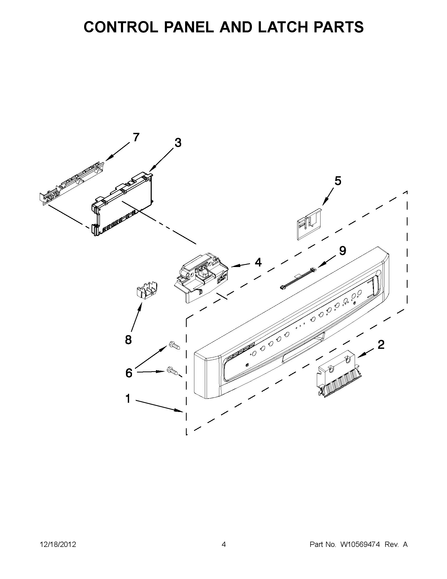 02 - CONTROL PANEL AND LATCH PARTS