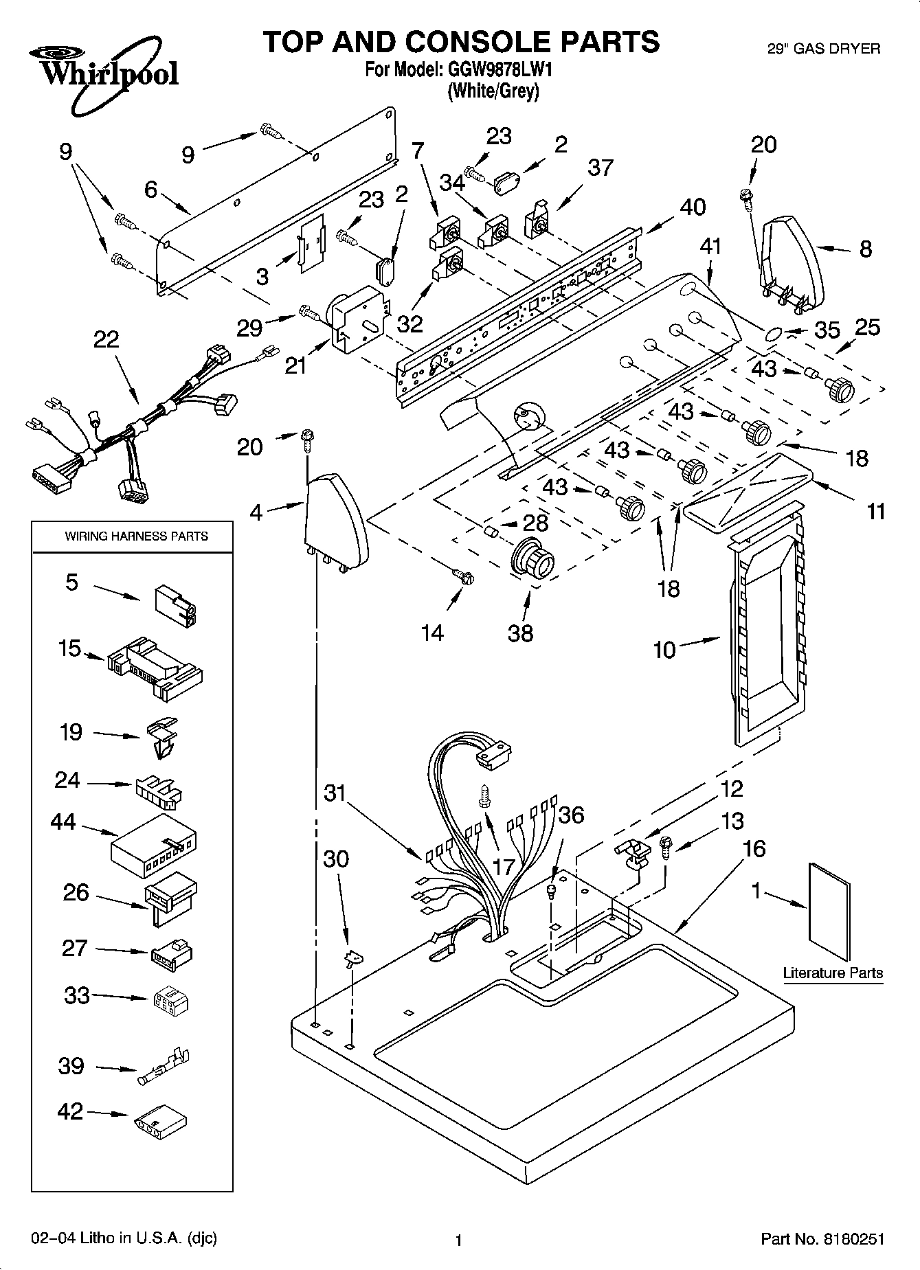 01 - TOP AND CONSOLE PARTS