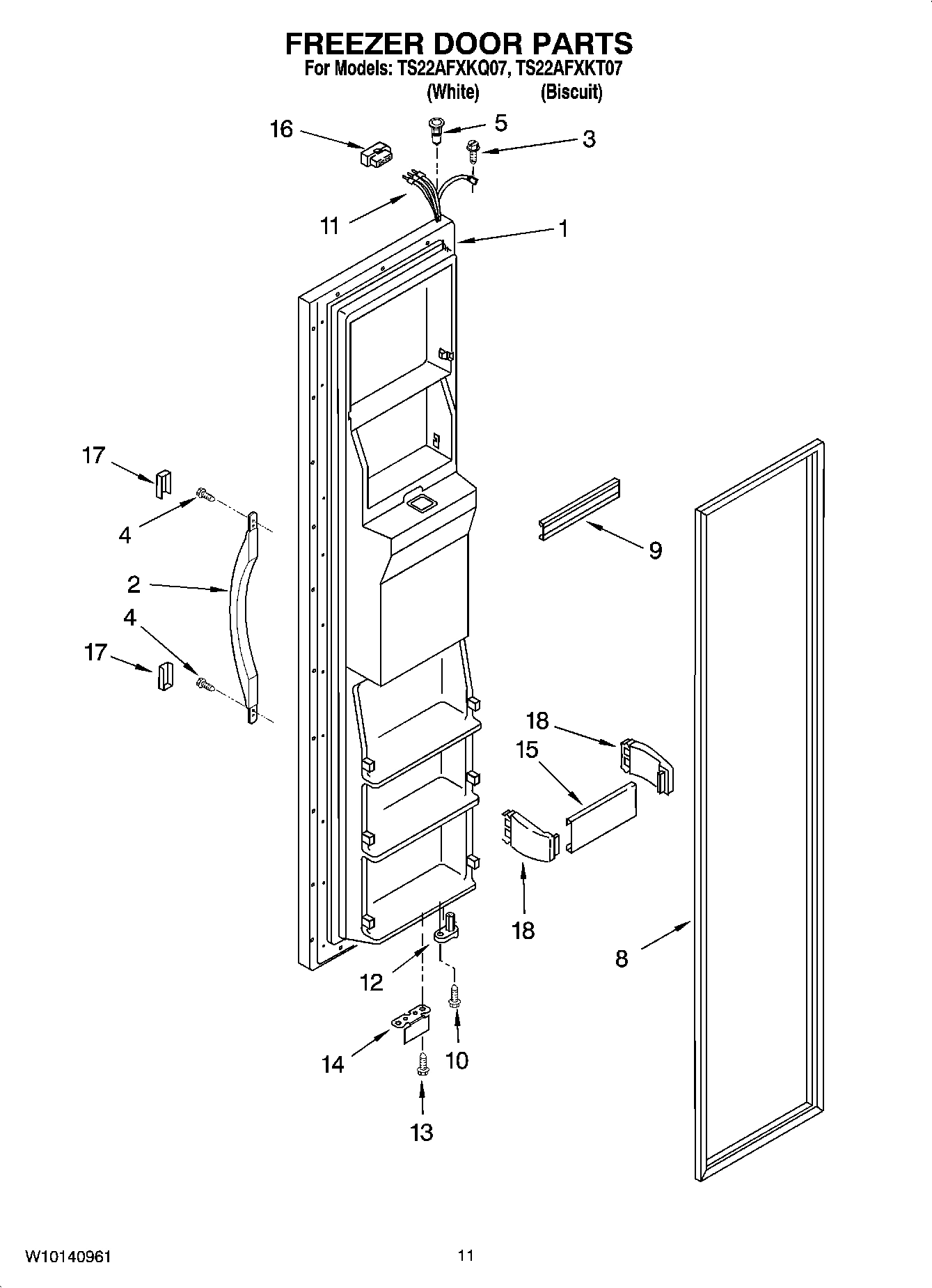08 - FREEZER DOOR PARTS
