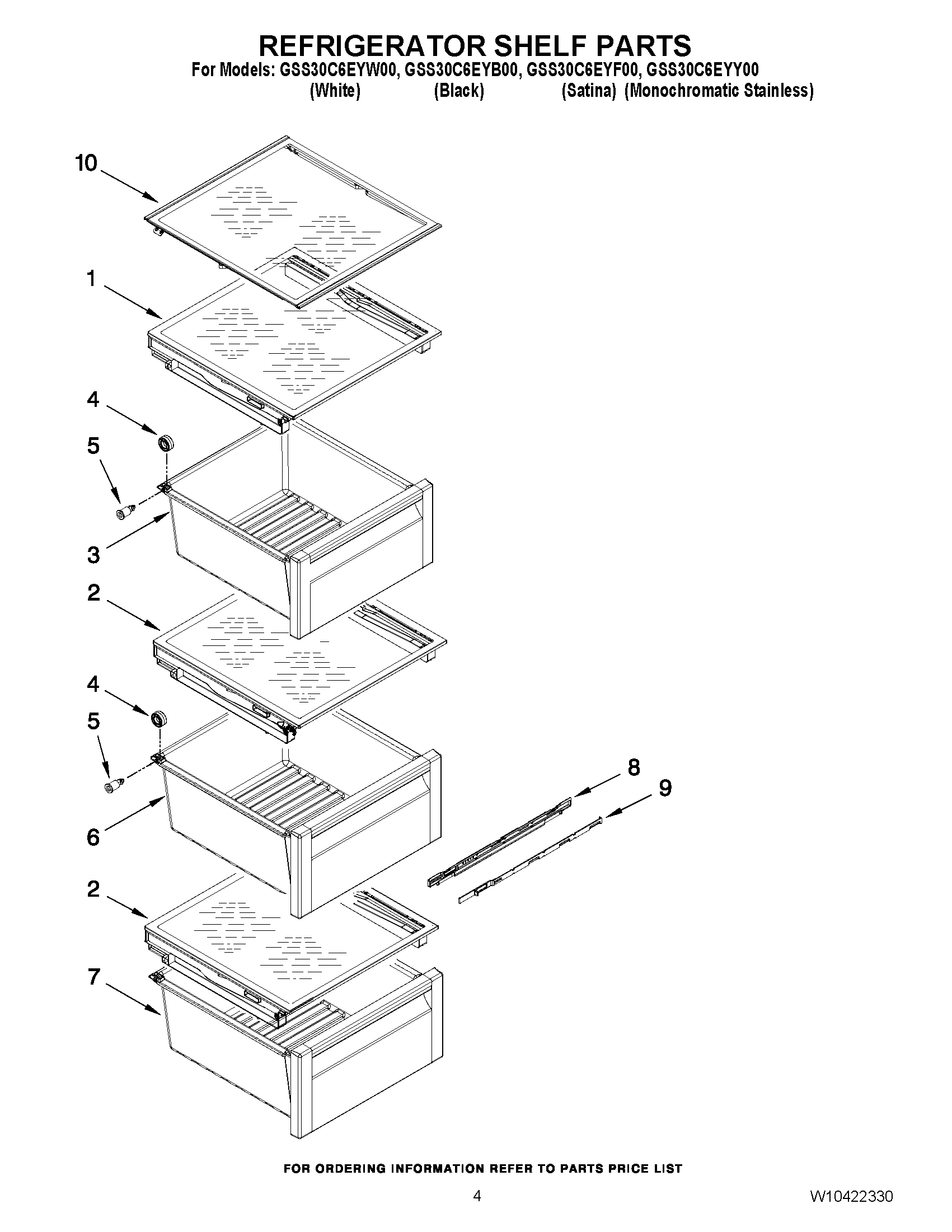 03 - REFRIGERATOR SHELF PARTS