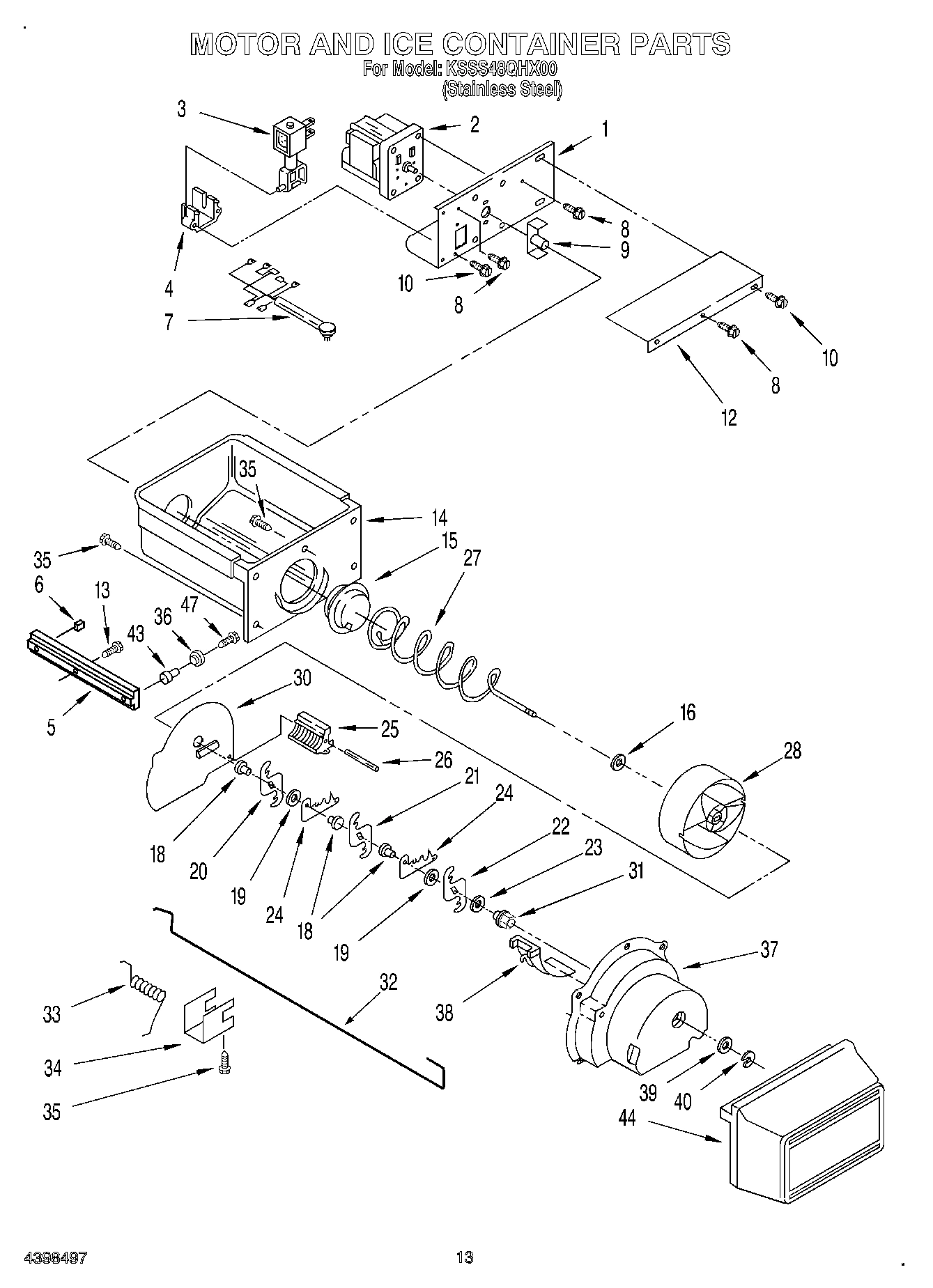 10 - MOTOR AND ICE CONTAINER