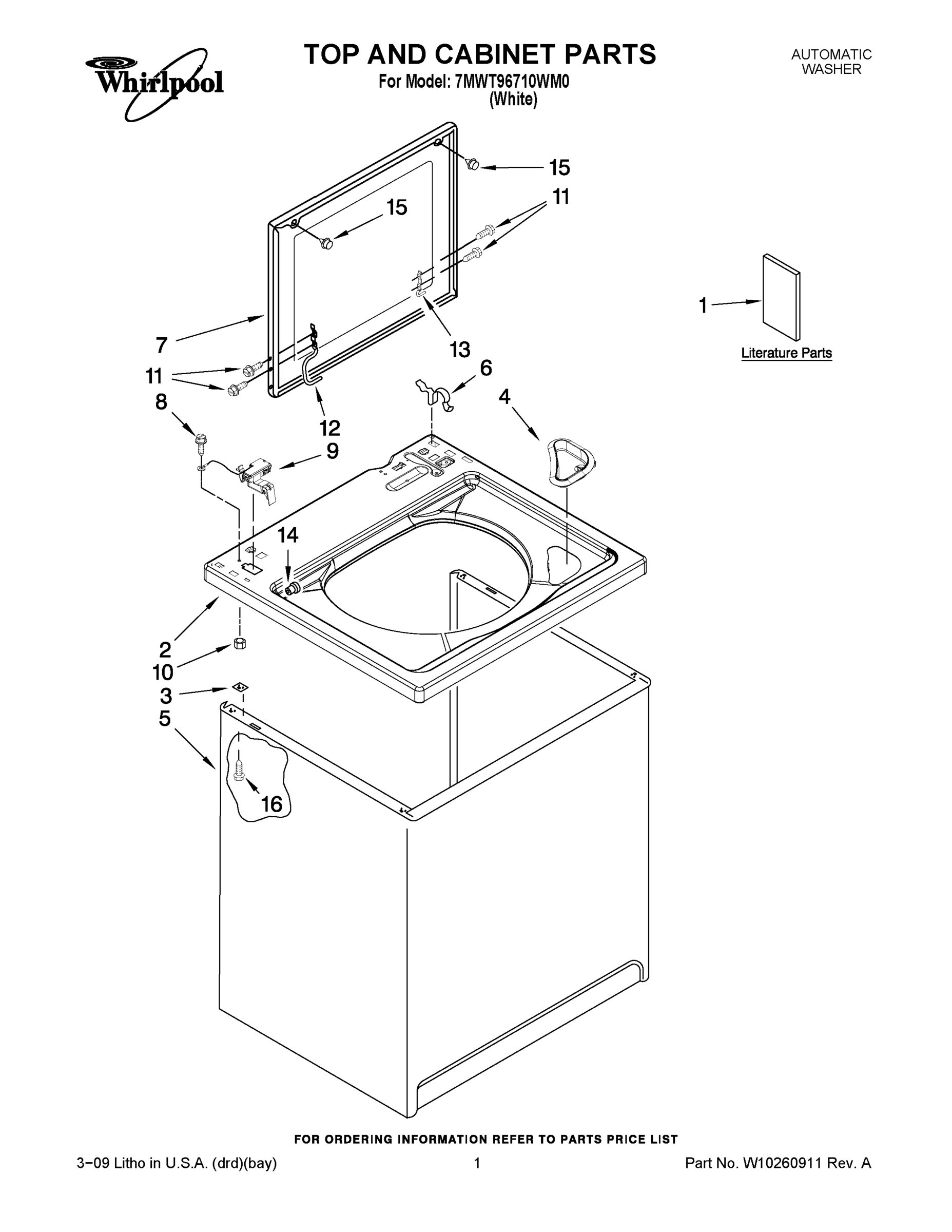 01 - TOP AND CABINET PARTS