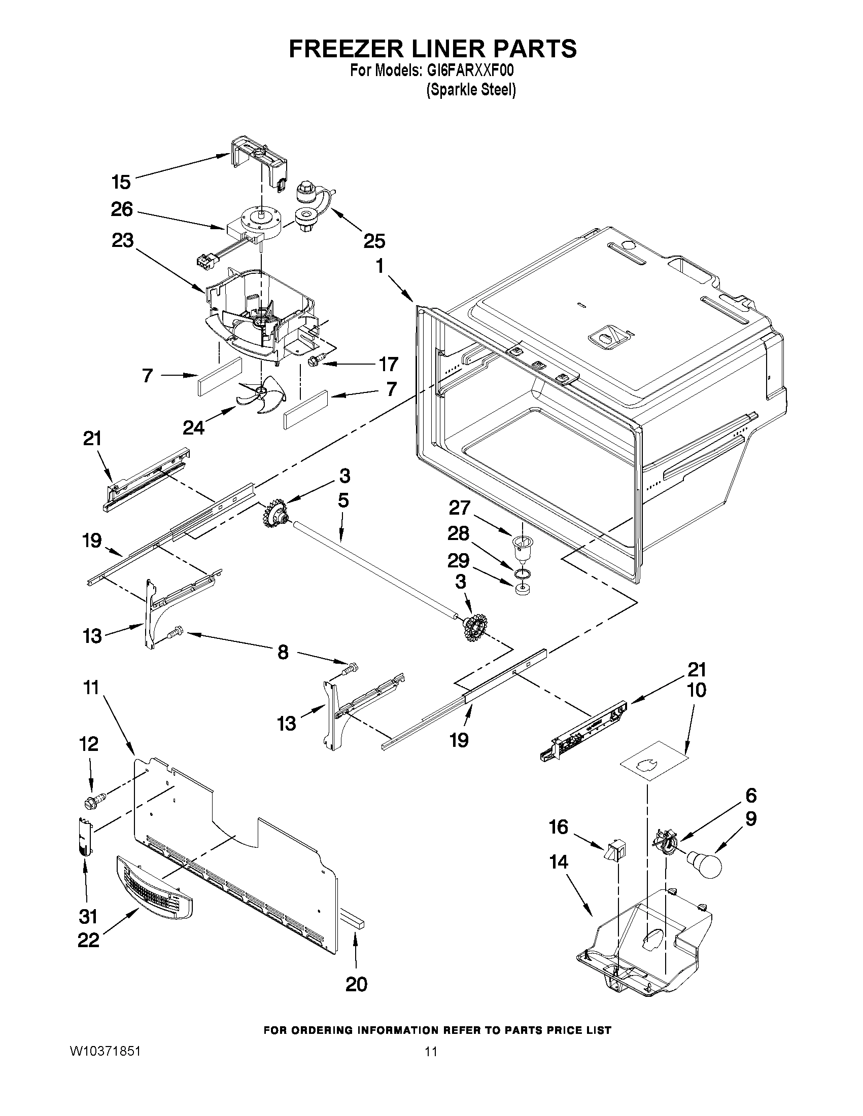 06 - FREEZER LINER PARTS