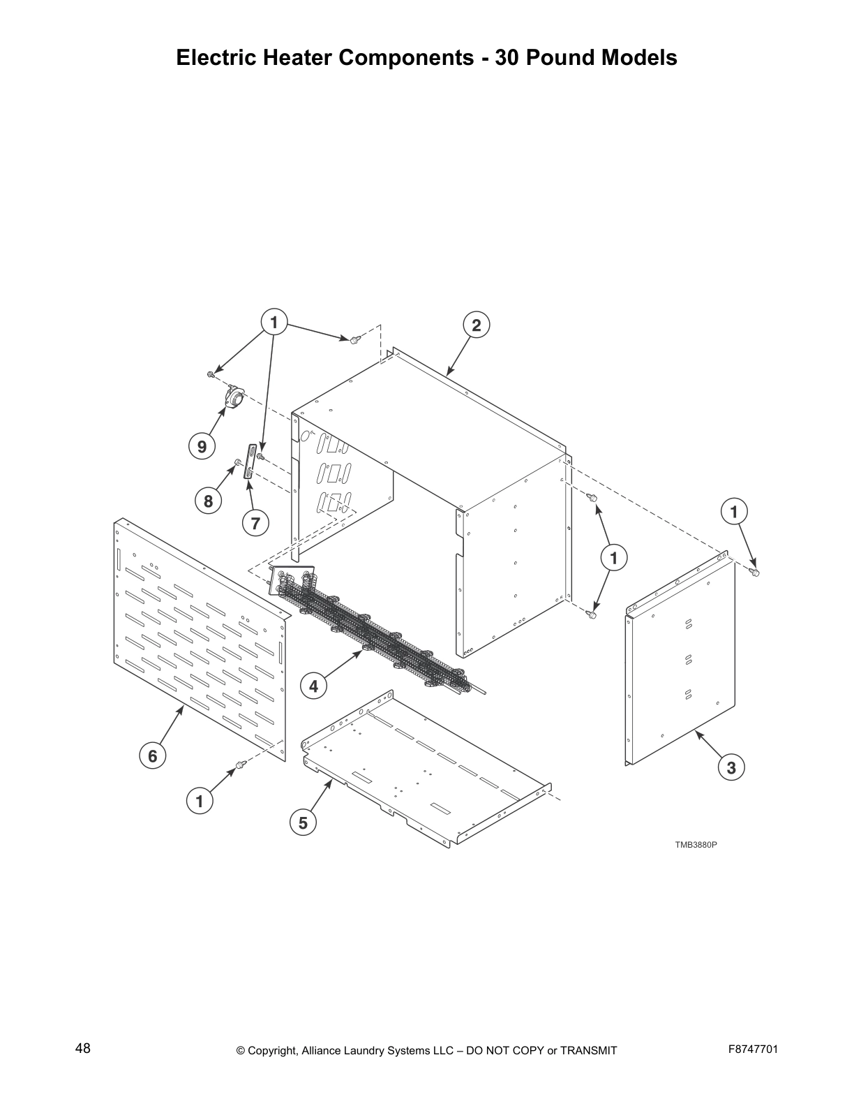Electric Heater Components - 30 Pound Models