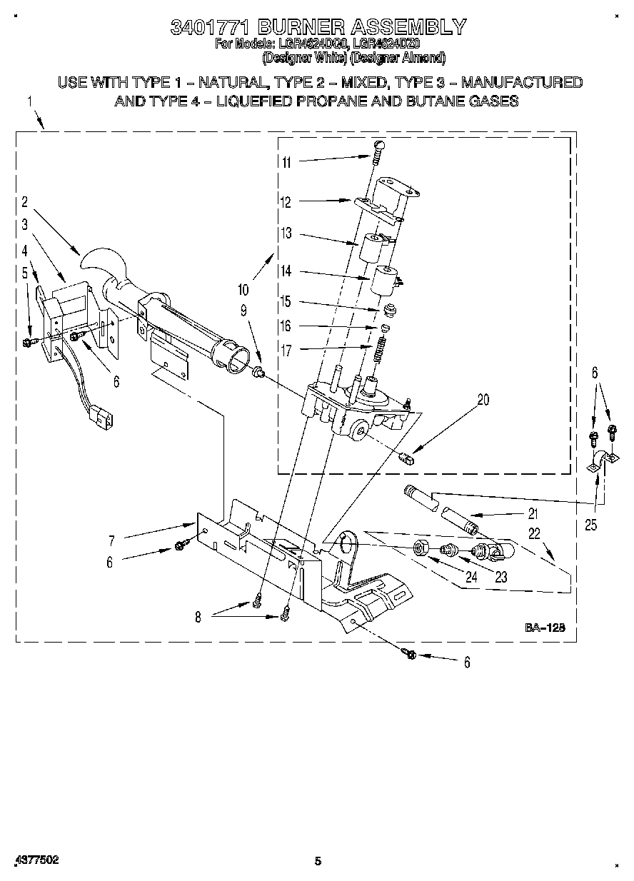 03 - 3401771 BURNER ASSEMBLY