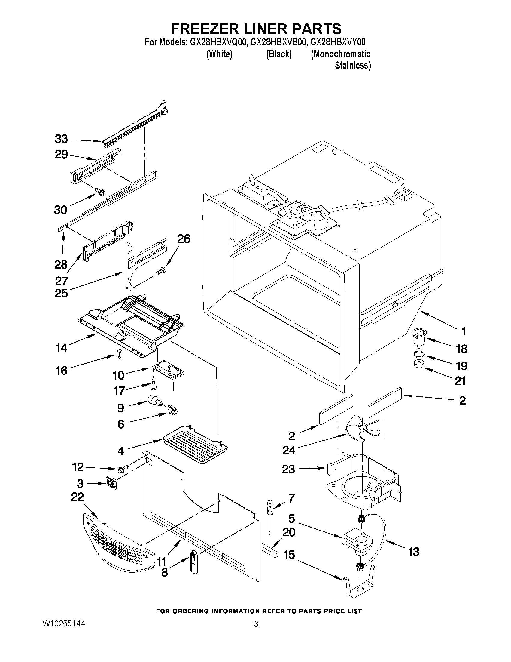 02 - FREEZER LINER PARTS
