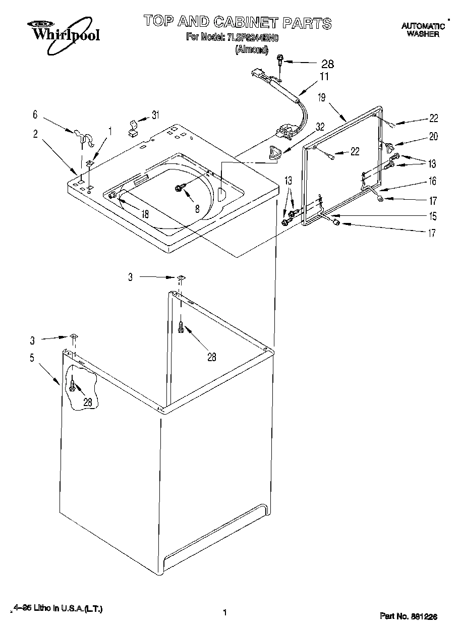 01 - TOP AND CABINET, LIT/OPTIONAL