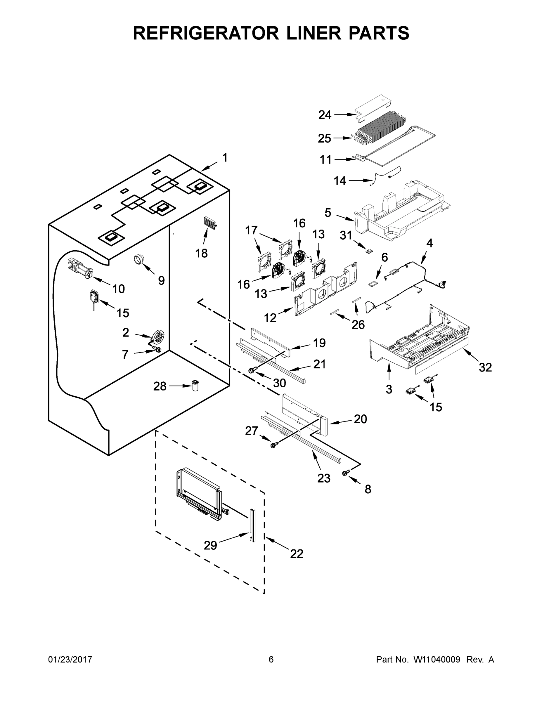 04 - REFRIGERATOR LINER PARTS