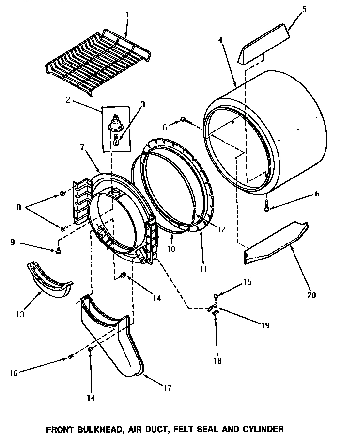 03 - FR BLKHD, AIR DUCT, FELT SEAL & CYLINDER
