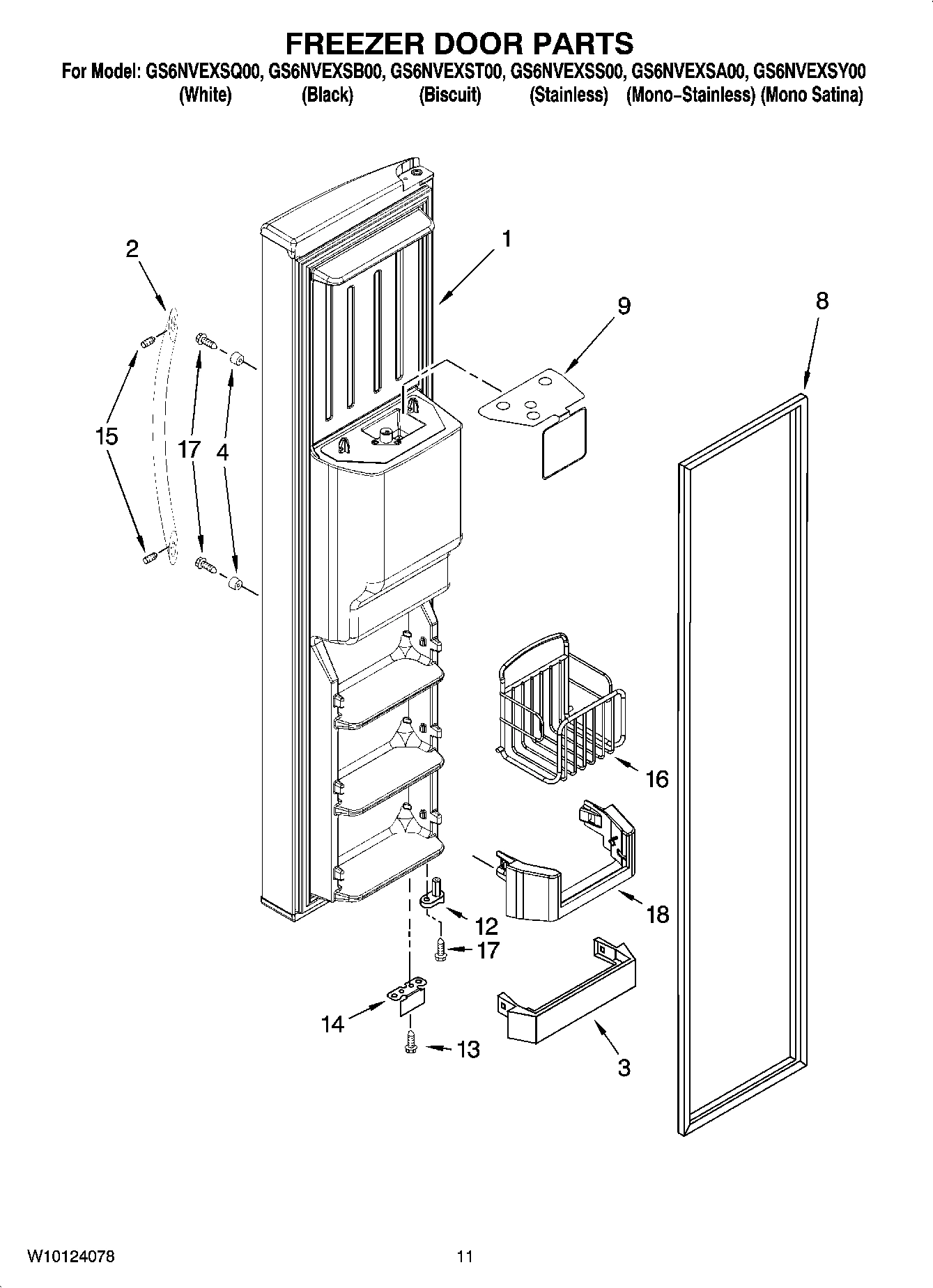 07 - FREEZER DOOR PARTS