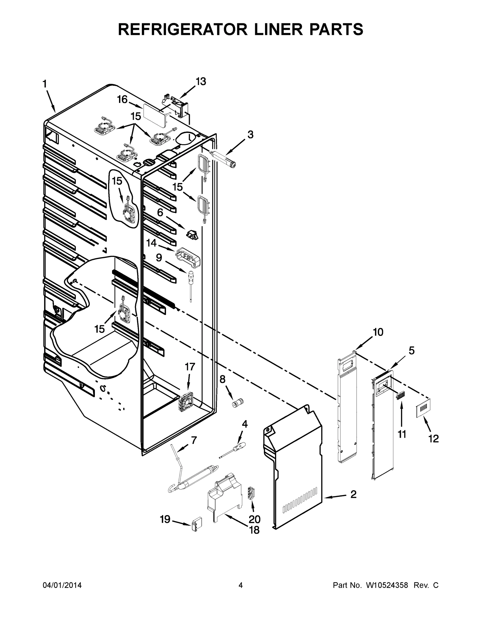 03 - REFRIGERATOR LINER PARTS
