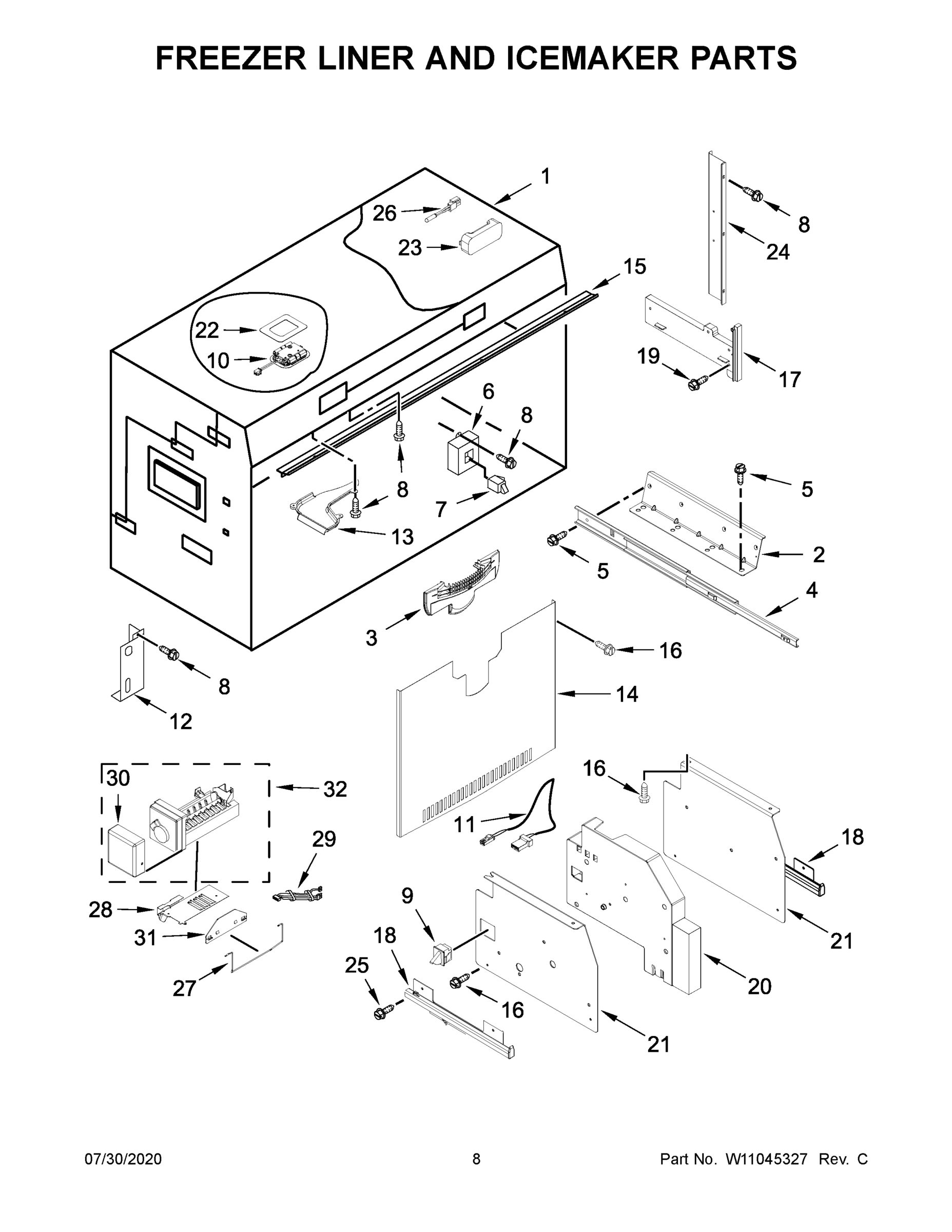 05 - FREEZER LINER AND ICEMAKER PARTS