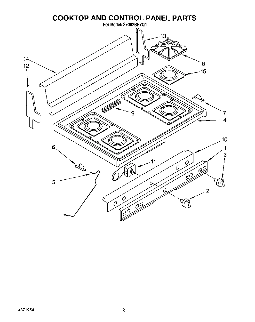 02 - COOKTOP AND CONTROL PANEL, LIT/OPTI