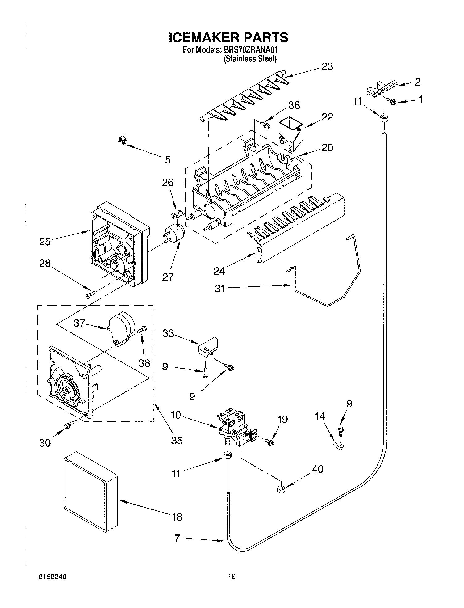 12 - ICEMAKER PARTS, PARTS NOT ILLUSTRATED