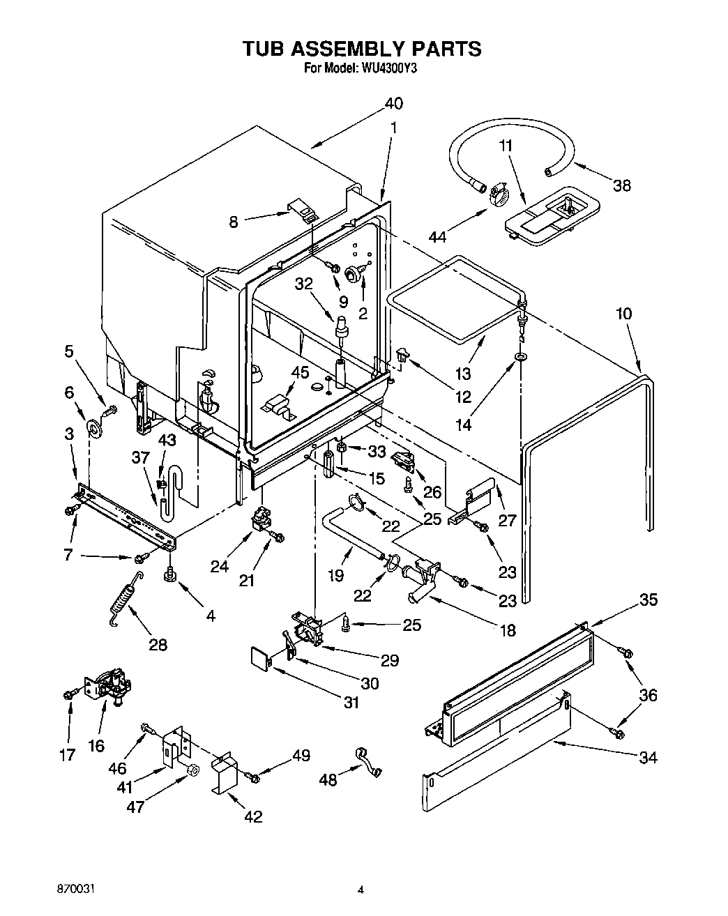 03 - TUB ASSEMBLY, LIT/OPTIONAL